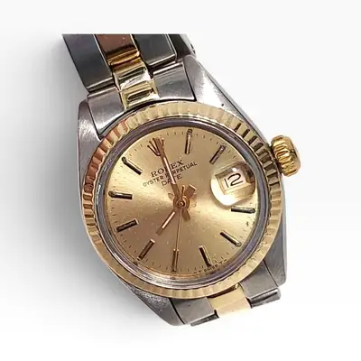 Rolex Date Two Tone Oyster Champagne
