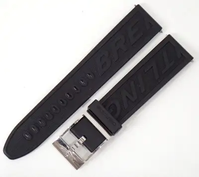 Breitling Navitimer Rubber Strap Black Stainless