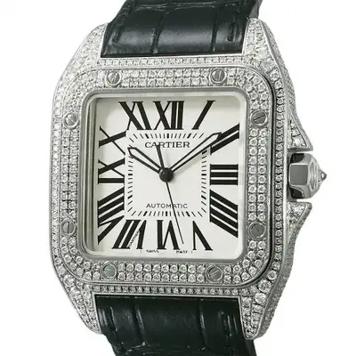 Cartier Santos100 LM Aftermarket Diamond W20073X8