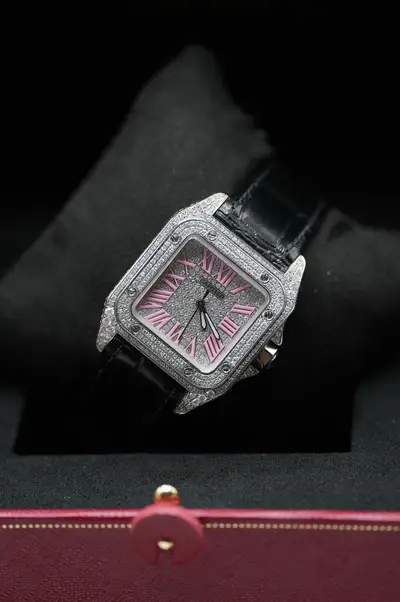 Cartier Steel Cartier Santos 100 W20126X8, Diamond