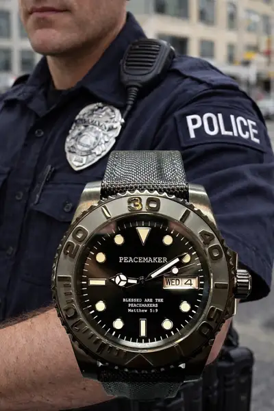 Unknown Custom “PEACEMAKER” Automatic Watch NH36-Police,Law Enforcement
