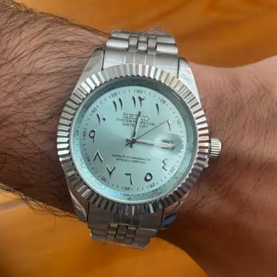 Unknown Arabic Numerals Blue Date Fluted