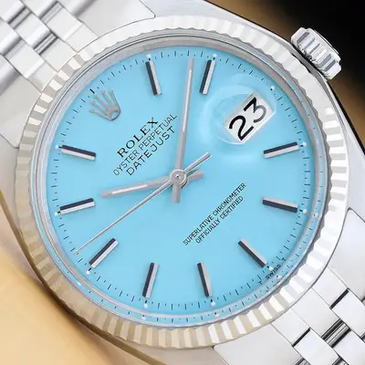 Rolex DATEJUST 1601 AQUA BLUE 18K