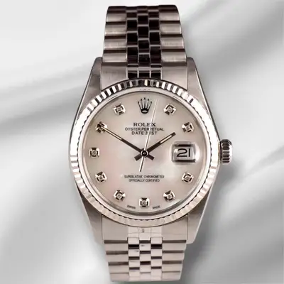Rolex Datejust Steel Fluted Jubilee White