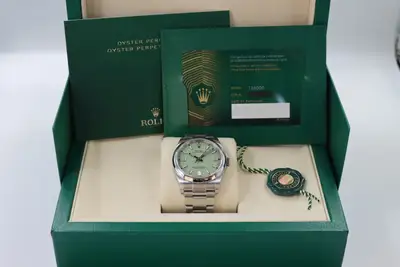 Rolex Oyster Perpetual Stainless Steel Green