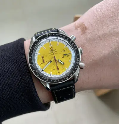 Omega OMEGA Speedmaster Michael Schumacher Yellow Dial Ref 3810.12.40 With Box&Papers