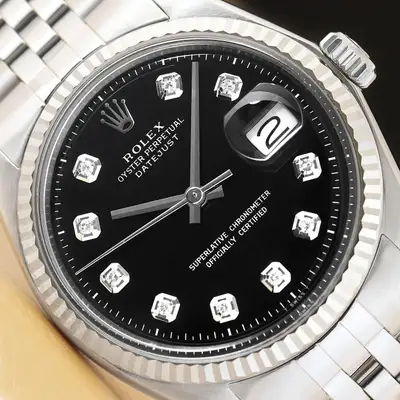 Rolex DATEJUST BLACK 18K WHITE GOLD