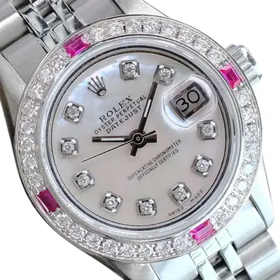 Rolex Datejust White MOP Ruby Bezel