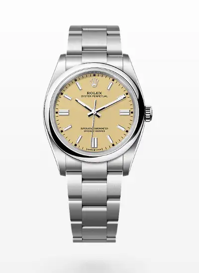 Rolex Oyster Perpetual Stainless Steel Beige