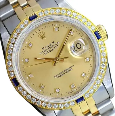 Rolex Datejust Two-Tone Factory 1.25ct Bezel