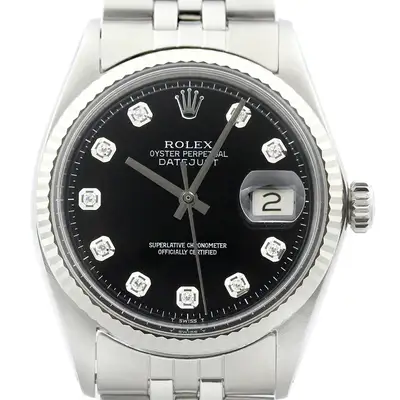 Rolex Datejust Black 18K White Gold