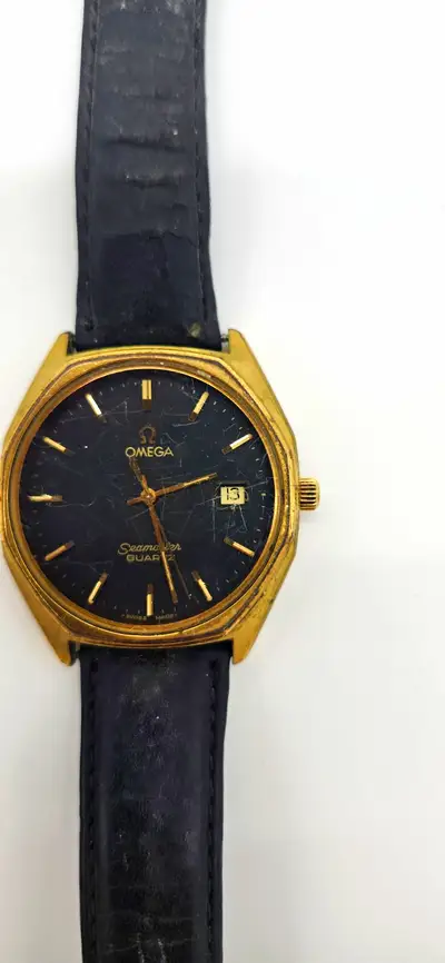 Omega Seamaster Date Gold-Plated Case Leather