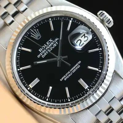 Rolex DATEJUST BLACK 18K WHITE GOLD