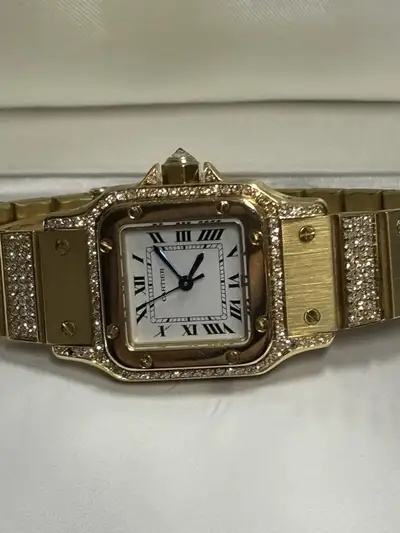 Cartier Santos Solid Gold With Diamond