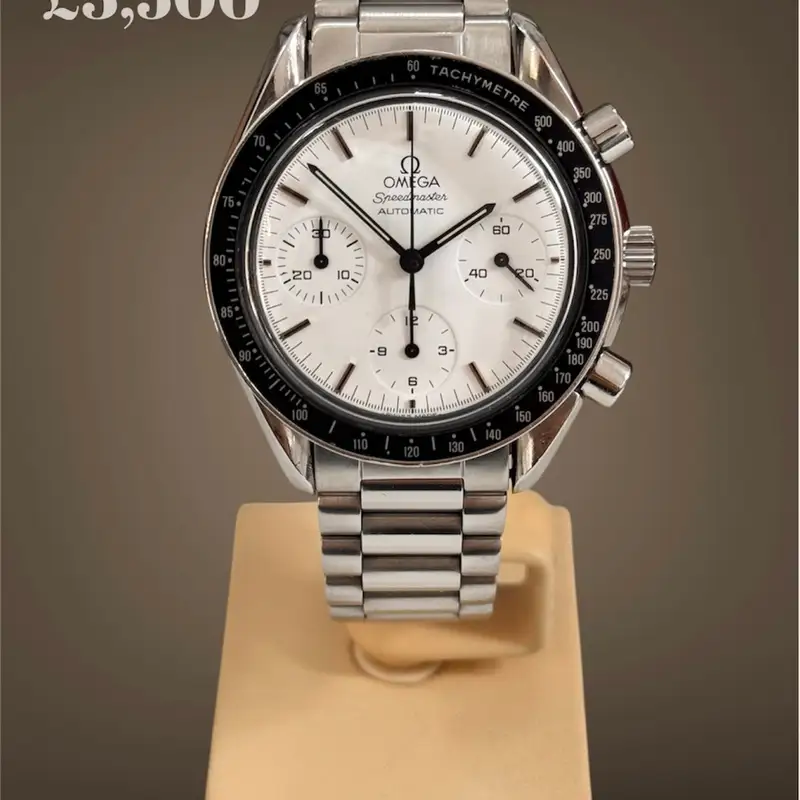Omega STUNNING OMEGA SPEEDMASTER CHRONOGRAPH WHITE DIAL MEN’S AUTOMATIC WRISTWATCH