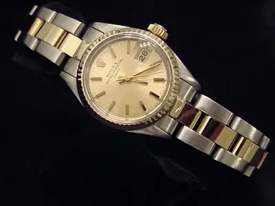 Rolex Date 2Tone Stainless Steel Yellow