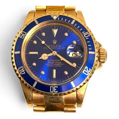 Rolex Submariner 18K Yellow Gold Blue