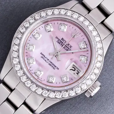 Rolex OYSTER STAINLESS STEEL DATEJUST PINK