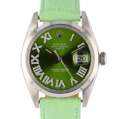 Rolex Oyster Perpetual Date Steel Green