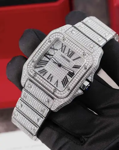Cartier Santos 100 and Full DiamondBracelet
