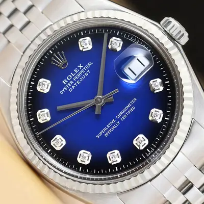 Rolex DATEJUST BLUE VIGNETTE 18K GOLD