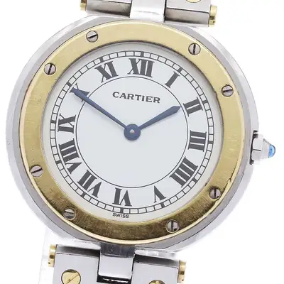 Cartier Santos Round LM YG Bezel