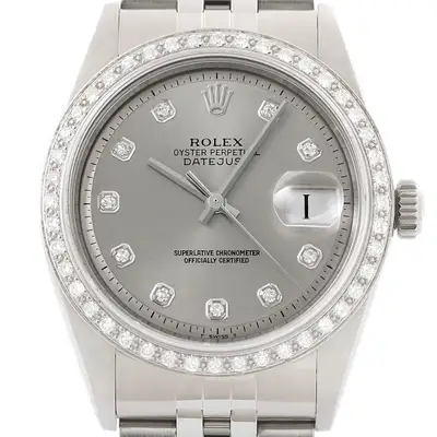 Rolex Datejust Gray Diamond 18K White