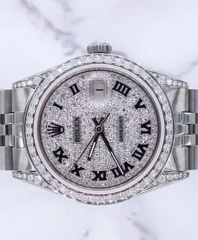 Rolex Datejust with Pave Diamond Bezel