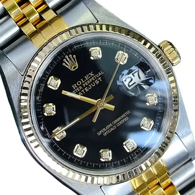Rolex Datejust Gold Steel Black Jubilee