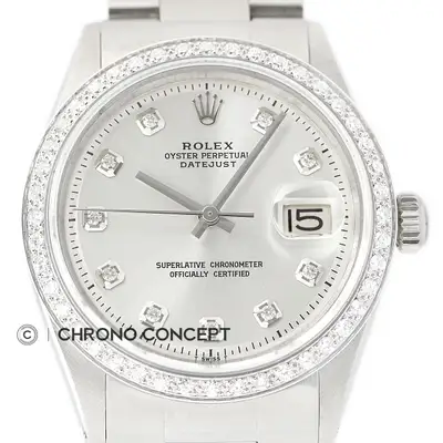 Rolex Diamond Datejust 18K White Gold