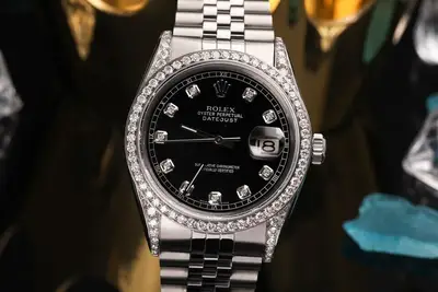 Rolex Datejust 36 Black Steel Diamond