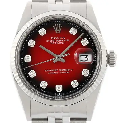 Rolex Datejust 18K Gold SS Red
