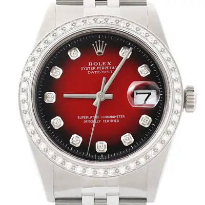 Rolex Datejust Red Vignette Diamond 18K