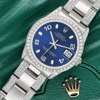 Rolex Datejust Midsize Blue 3.5ct Diamond