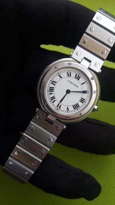 Cartier santos round ref.8192 full steel