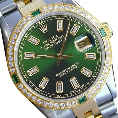 Rolex Datejust Two-Tone Green Diamond Emerald