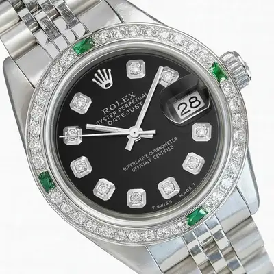Rolex Datejust Steel Black Emerald Bezel