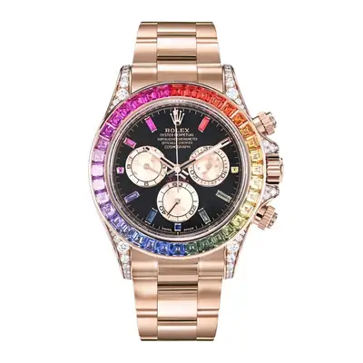 Rolex Daytona Black Diamond Baguette Index