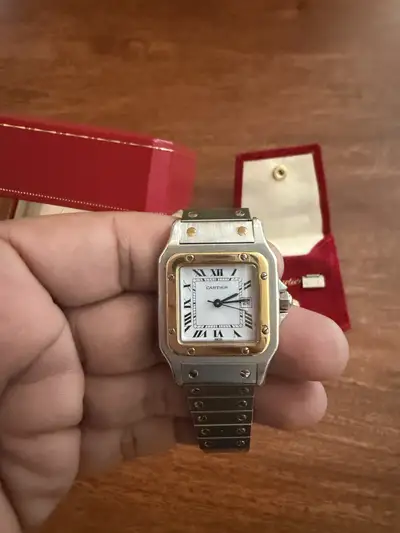 Cartier Santos Carree 2961 Two-Tone White