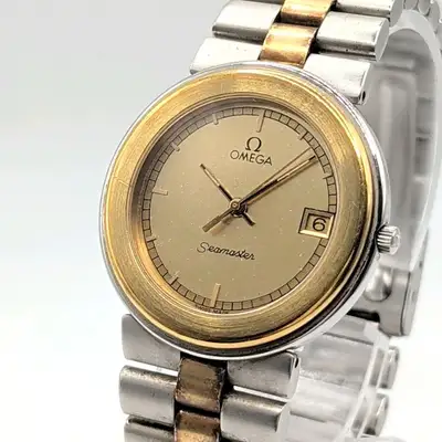 Omega Seamaster Round Gold Date Y2K