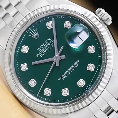 Rolex DATEJUST 1601 GREEN DIAMOND 18K