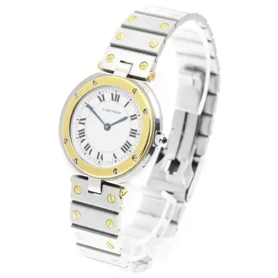Cartier SANTOS ROUND LM SS White