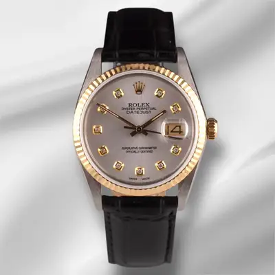 Rolex Datejust Yellow Gold Fluted Silver