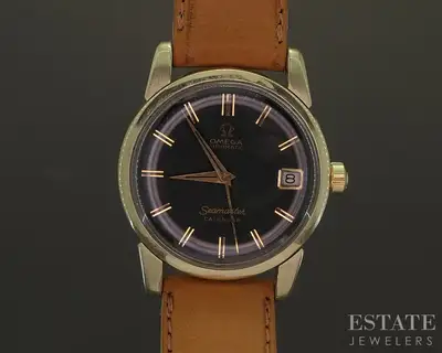 Omega Seamaster Calendar Black Gold Capped