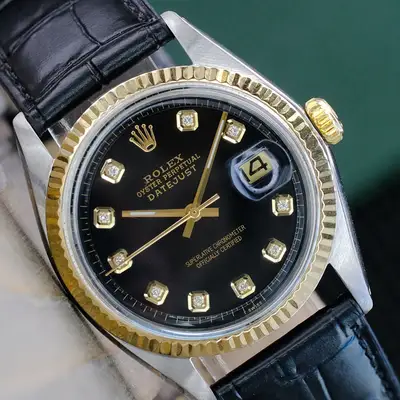 Rolex Datejust 1601 Gold Steel Black