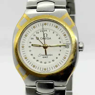 Omega Seamaster GMT Silver/Gold White Auth