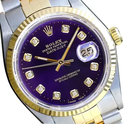 Rolex Datejust Two-Tone Purple Fluted Bezel