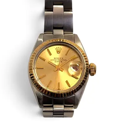 Rolex Date Two Tone Champagne Oyster