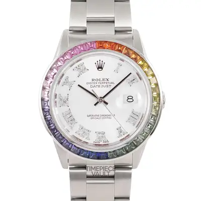 Rolex DATEJUST STEEL WHITE DIAMOND RAINBOW