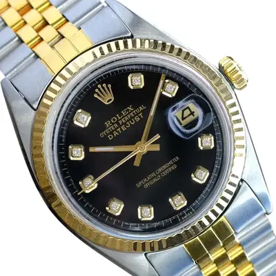 Rolex Datejust Gold Steel Black Jubilee